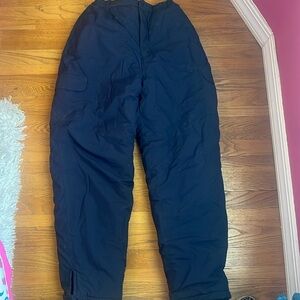 Navy Ski/snowboard/3 pocket lined pants Velcro fasten for boots.sz14-16